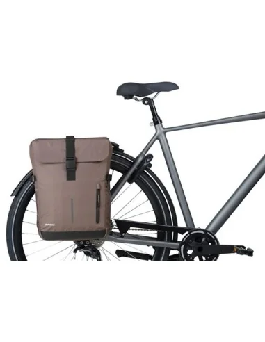 Dubbele fietsas Basil Move 30 liter 16 x 27 x 38 cm - bruin
