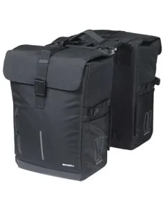 Dubbele fietstas Basil Move MIK 30 liter 16 x 27 x 38 cm - zwart