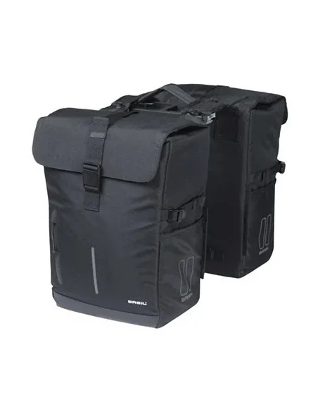Dubbele fietstas Basil Move MIK 30 liter 16 x 27 x 38 cm - zwart