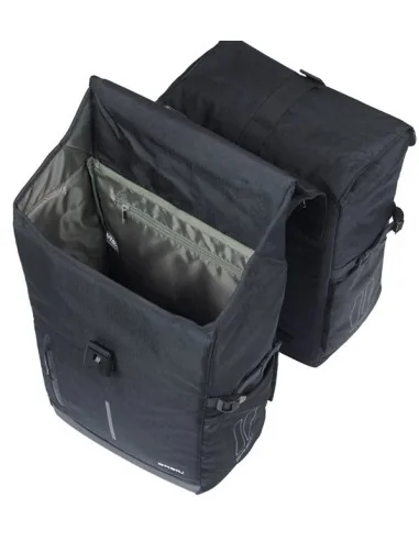 Dubbele fietstas Basil Move MIK 30 liter 16 x 27 x 38 cm - zwart