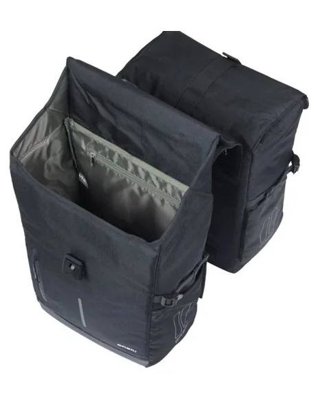 Dubbele fietstas Basil Move MIK 30 liter 16 x 27 x 38 cm - zwart