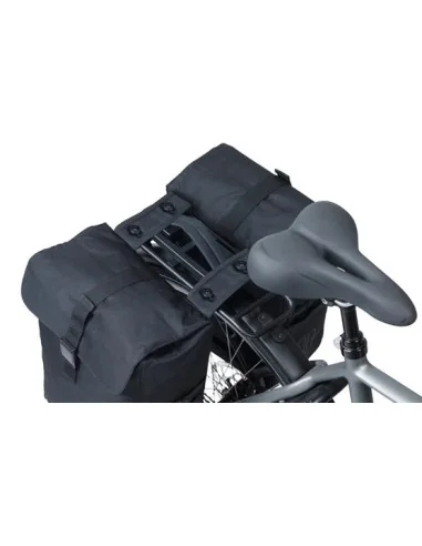 Dubbele fietstas Basil Move MIK 30 liter 16 x 27 x 38 cm - zwart