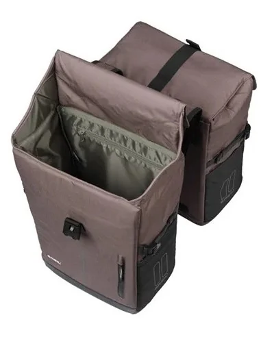 Dubbele fietstas Basil Move MIK 30 liter 16 x 27 x 38 cm - bruin