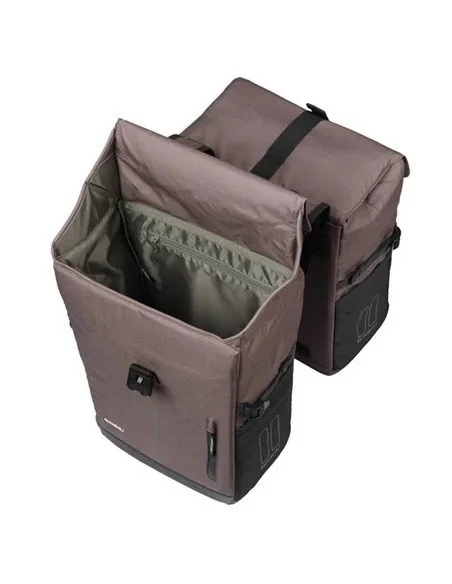 Dubbele fietstas Basil Move MIK 30 liter 16 x 27 x 38 cm - bruin