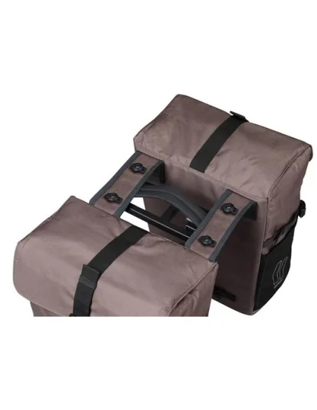 Dubbele fietstas Basil Move MIK 30 liter 16 x 27 x 38 cm - bruin