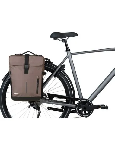 Dubbele fietstas Basil Move MIK 30 liter 16 x 27 x 38 cm - bruin