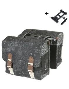 Dubbele Fietstas Basil Bohème MIK 35 liter - Zwart / Charcoal