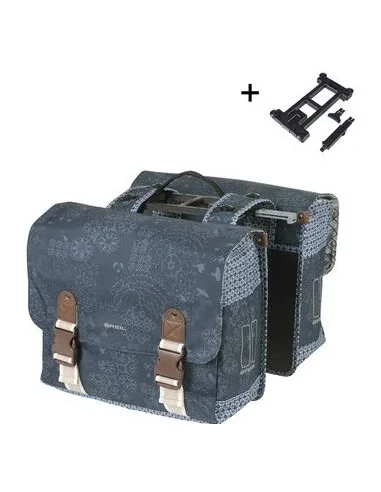 Dubbele fietstas Basil Bohème MIK 35 liter - indigo blauw