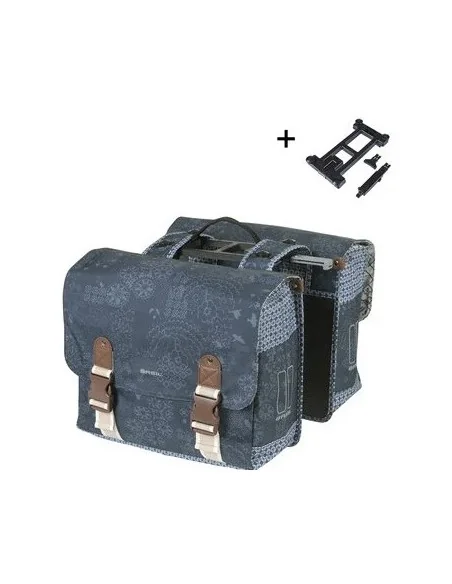 Dubbele fietstas Basil Bohème MIK 35 liter - indigo blauw