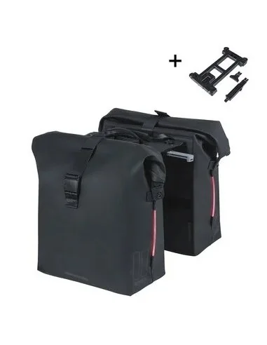 Dubbele fietstas Basil SoHo Nordlicht MIK 41 liter - zwart