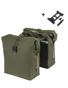 Dubbele fietstas Basil SoHo Nordlicht MIK 41 liter 15 x 31 x 38 cm - Moss Green