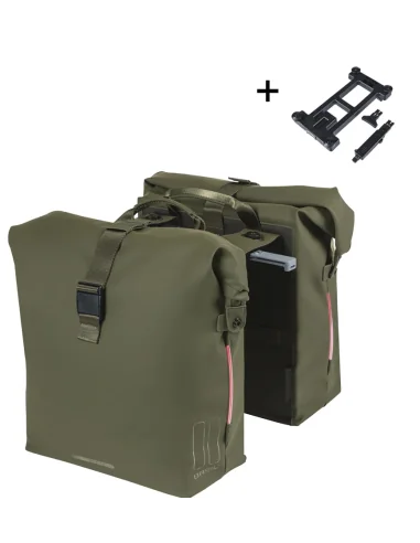 Dubbele fietstas Basil SoHo Nordlicht MIK 41 liter 15 x 31 x 38 cm - Moss Green