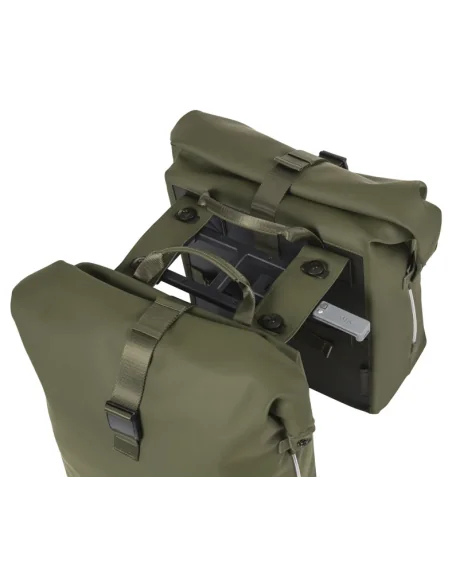Dubbele fietstas Basil SoHo Nordlicht MIK 41 liter 15 x 31 x 38 cm - Moss Green