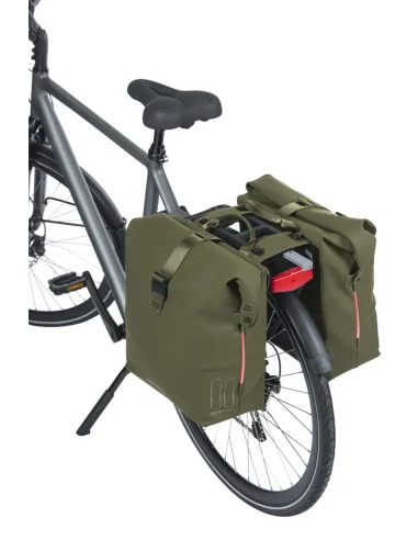 Dubbele fietstas Basil SoHo Nordlicht MIK 41 liter 15 x 31 x 38 cm - Moss Green