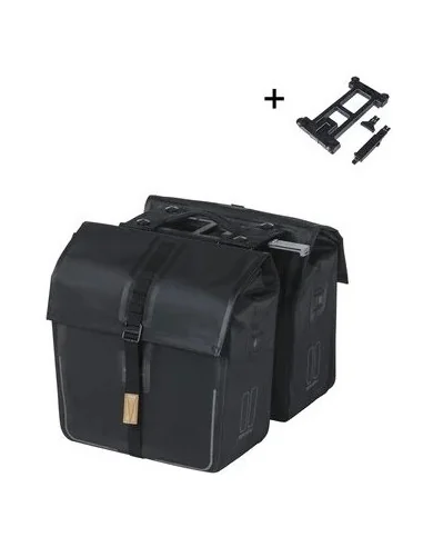 Dubbele fietstas Basil Urban Dry MIK 50 liter 16 x 31 x 32 cm (2x) - Mat zwart