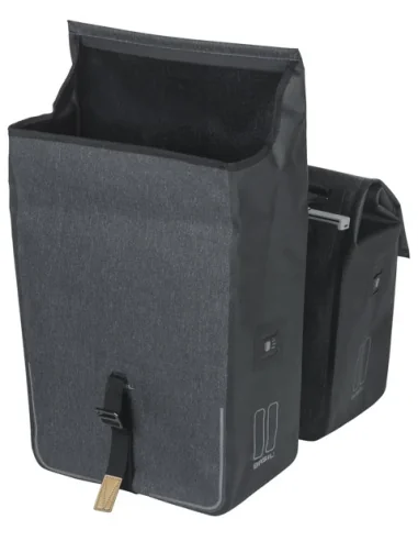 Dubbele fietstas Basil Urban Dry MIK 50 liter - charcoal