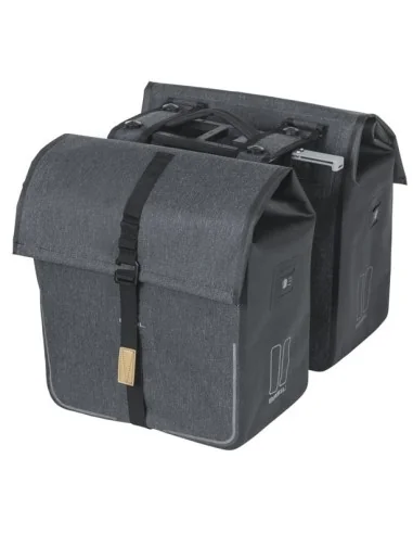 Dubbele fietstas Basil Urban Dry MIK 50 liter - charcoal