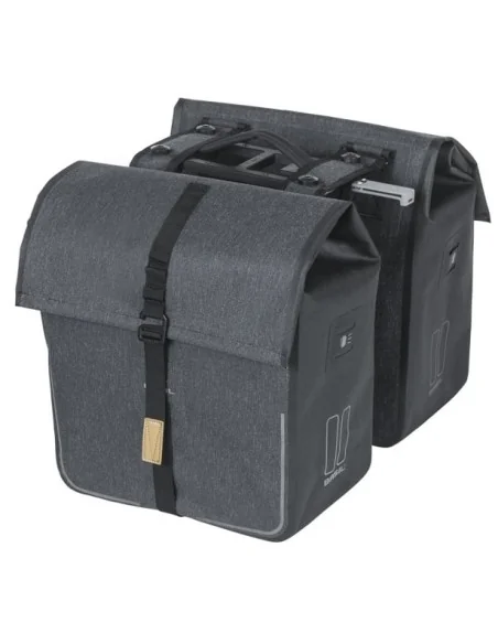 Dubbele fietstas Basil Urban Dry MIK 50 liter - charcoal