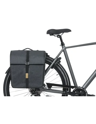 Dubbele fietstas Basil Urban Dry MIK 50 liter - charcoal