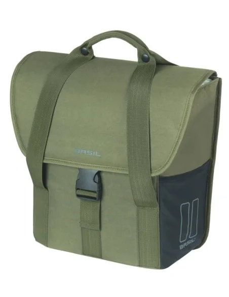 Enkele fietstas Basil GO 16 liter 15 x 29 x 34 cm - donkergroen