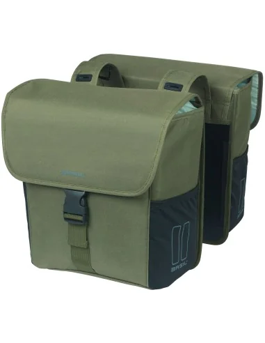 Dubbele fietstas Basil GO 32 liter - 14 x 27 x 31 cm - donkergroen