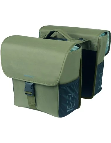 Dubbele fietstas Basil GO MIK 32 liter 14 x 27 x 31 cm - donkergroen