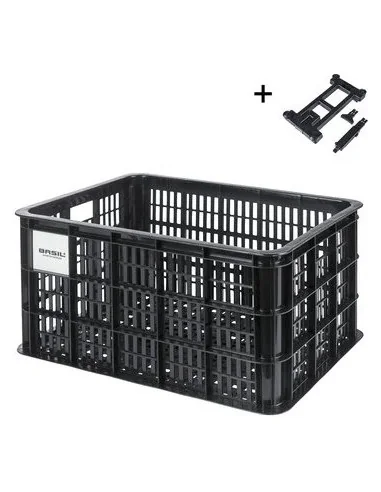 Fietskrat Basil L gerecycled kuntstof MIK 40 liter - zwart