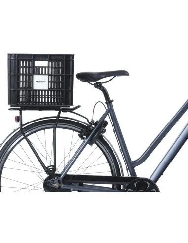 Fietskrat Basil L gerecycled kuntstof MIK 40 liter - zwart