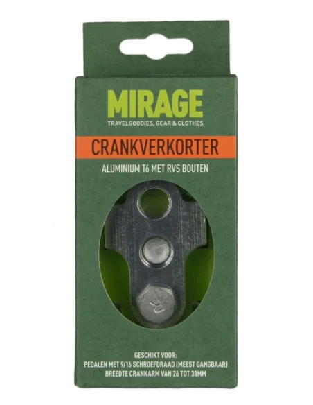 Crankverkorter Mirage T6 aluminium met RVS bouten - zilver
