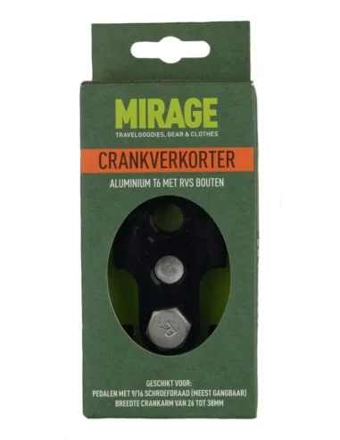 Crankverkorter Mirage T6 aluminium met RVS bouten - zwart