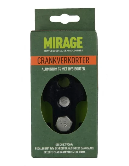 Crankverkorter Mirage T6 aluminium met RVS bouten - zwart