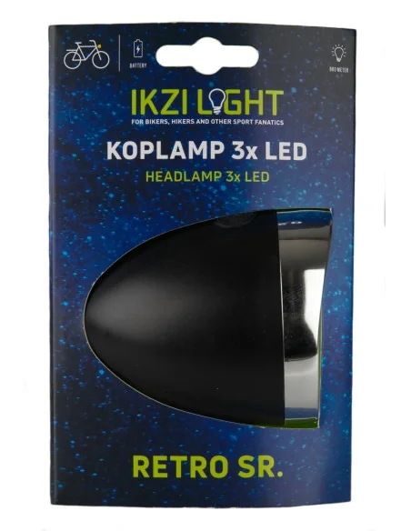 Koplamp IKZI Retro 3x LED - zwart