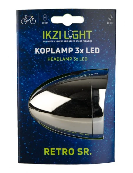 Koplamp IKZI Retro 3x LED - chroom