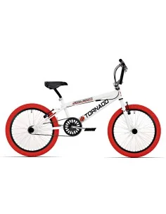 BMX Fiets Royal-Bugatti Tornado Freestyle 20 inch - Wit met rode banden