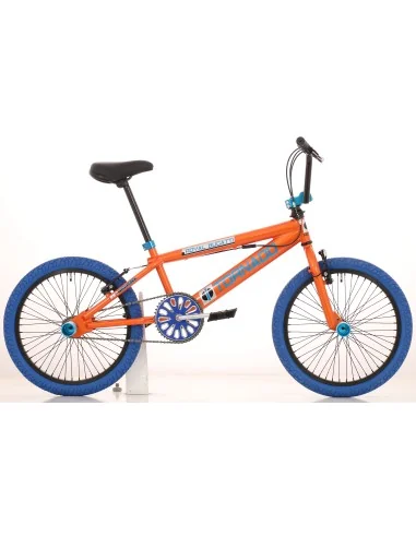 BMX Fiets Royal-Bugatti Tornado Freestyle 20 inch - Oranje met blauwe banden