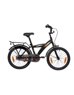 Kinderfiets Bikefun No Rules No Limit 18 inch met Remnaaf - Mat Zwart