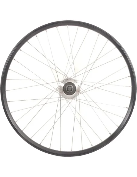 Achterwiel 28" / 622 x 19C met Shimano Nexus 7 naaf voor rollerbrake - zwarte geslepen velg met RVS spaken