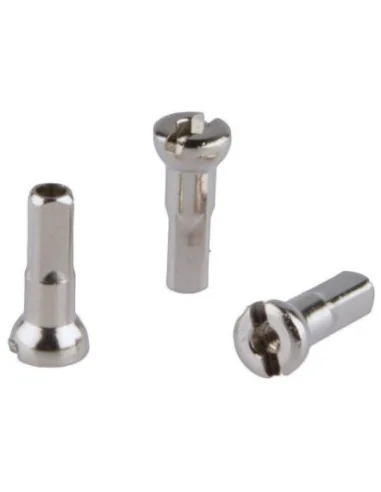 Spaaknippel Alpina 14G - ø9mm / M2.3 / 14mm lang - messing nikkel (144 stuks)