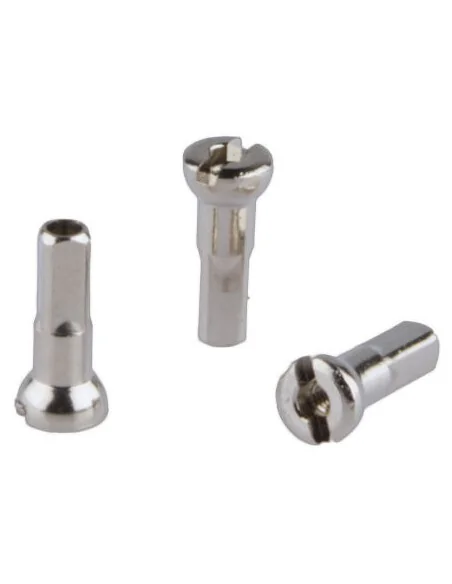 Spaaknippel Alpina 14G - ø9mm / M2.3 / 14mm lang - messing nikkel (144 stuks)