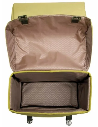 Dubbele fietstas New Looxs Joli 37 liter 38 x 18 x 29 cm (2x) - olijf/geel