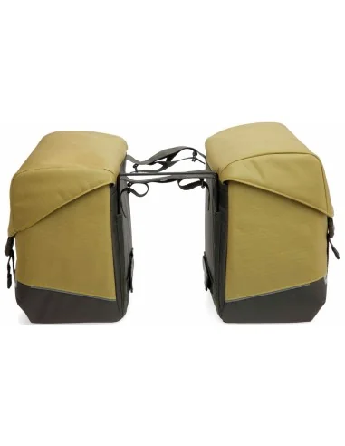 Dubbele fietstas New Looxs Joli 37 liter 38 x 18 x 29 cm (2x) - olijf/geel