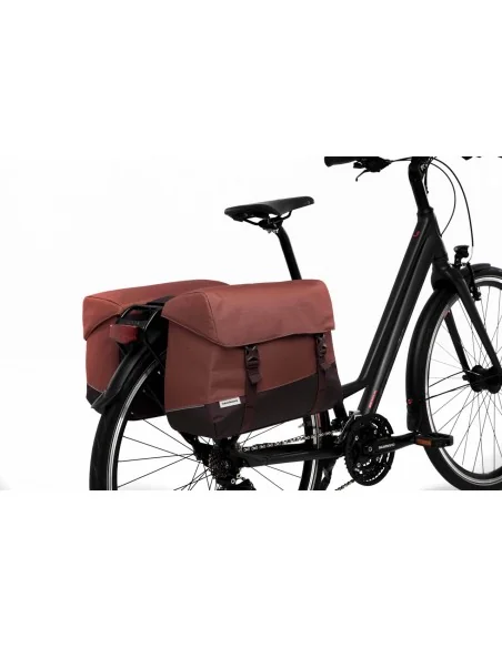 Dubbele fietstas New Looxs Joli 37 liter 38 x 18 x 29 cm (2x) - burgundy/rust