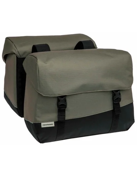 Dubbele fietstas New Looxs Joli 37 liter 38 x 18 x 29 cm (2x) - zwart/groen