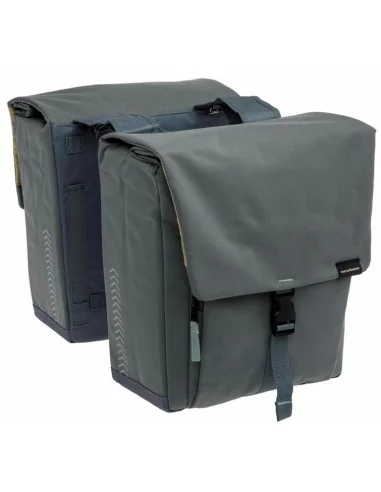 Dubbele fietstas New Looxs Tulum 32 liter 35 x 17 x 37 cm (2x) - grijs/groen