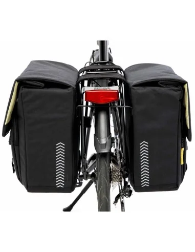 Dubbele fietstas New Looxs Tulum 32 liter 35 x 17 x 37 cm (2x) - grijs/groen