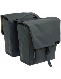 Dubbele fietstas New Looxs Tulum MIK 32 liter 35 x 17 x 37 cm - grijs/groen