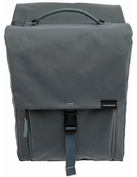 Dubbele fietstas New Looxs Tulum MIK 32 liter 35 x 17 x 37 cm - grijs/groen