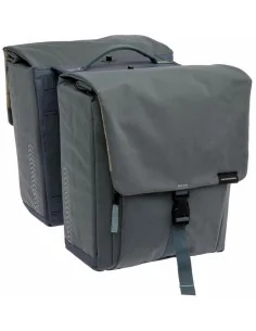 Dubbele fietstas New Looxs Tulum 32 liter 35 x 17 x 37 cm (2x) - grijs/groen afneembaar