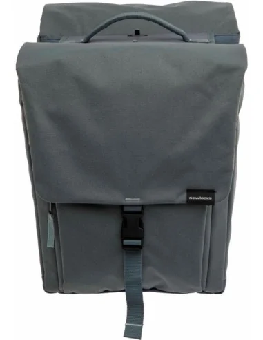 Dubbele fietstas New Looxs Tulum 32 liter 35 x 17 x 37 cm (2x) - grijs/groen afneembaar