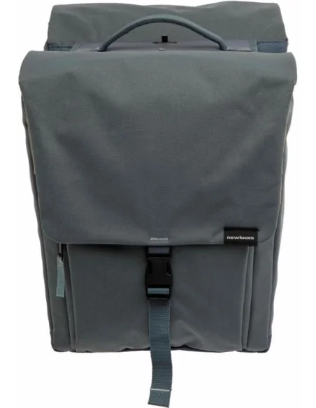 Dubbele fietstas New Looxs Tulum 32 liter 35 x 17 x 37 cm (2x) - grijs/groen afneembaar